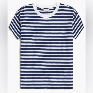 J. Crew Women’s 100% Cotton Striped Crewneck Short Sleeve Tee, Sz Small